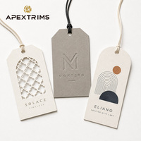Étiquettes volantes personnalisées APEX avec logo de marque, fabriquées sur mesure, découpées, gaufrées, imprimées, en papier, pour vêtements