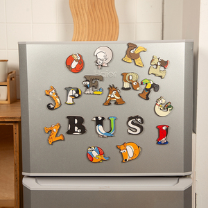 Su misura animale in legno magneti frigo giocattolo educativo Set lettere <span class=keywords><strong>alfabeto</strong></span> ABC Puzzle <span class=keywords><strong>per</strong></span> i bambini tra cui componenti in metallo - Product Image 3