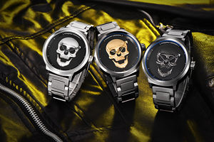 Özel Logo lüks Hip Hop paslanmaz çelik kuvars saatler erkekler için aydınlık kafatası tasarım 22mm bant Hangzhou spor moda stil - Product Image 3