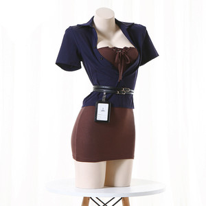 Mujeres Cosplay Oficina señora uniforme disfraz vestido traje Sexy Secretaria juego <span class=keywords><strong>de</strong></span> rol ropa conejito camisa falda conjunto - Product Image 2