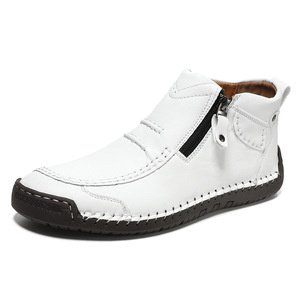 Cross border bestseller large size men’s outdoor leisure shoes <b>flat</b> bottom hand-stitched lace-up martini boots short boots – 828 - Product Image 6