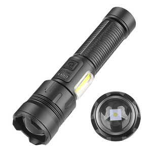 ไฟฉาย LED กำลังสูง 30W แบบชาร์จไฟได้ พร้อมไฟด้านข้าง COB แสงสีแดงและสีขาว ไฟฉายยุทธวิธี - Product Image 1