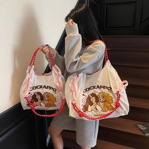 Sacs fourre-tout pour femmes, 2 tailles disponibles, grande capacité, pour voyages et shopping en extérieur, avec logo personnalisé, fermeture ouverte, été-automne - Product Image 1