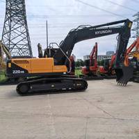 Meilleur prix HYUNDAI 220-9S, excavatrice hydraulique sur chenilles de 22 tonnes, performance stable, puissance élevée, excavatrice d'occasion pour la construction