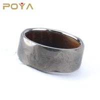 Eyzpoya — bague de mariage en fer et bois, 8mm, anneau en titane gravé