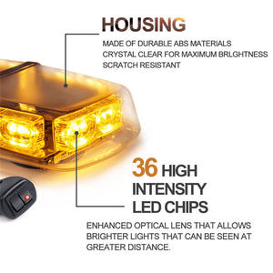 12V luce del tetto auto impermeabile luce stroboscopica 24LED doppio interruttore e accendisigari cavo, luci lampeggianti a LED - Product Image 6