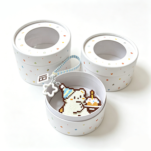 Luxury Rectangular Keychain Gift Box Reusable Paperboard <b>Packaging</b> for Perler Bead Keychain - Product Image 1