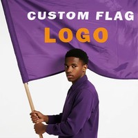 Drapeau publicitaire personnalisé 3x5 pieds pour extérieur, double face, en toile, avec œillets en laiton, bannière vierge pour sublimation de logo