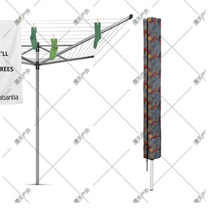 Porte-vêtements pliant en alliage d'aluminium, type rectangulaire sur pied avec housse anti-poussière pour usage extérieur et intérieur, couleur Secret Garden - Product Image 5