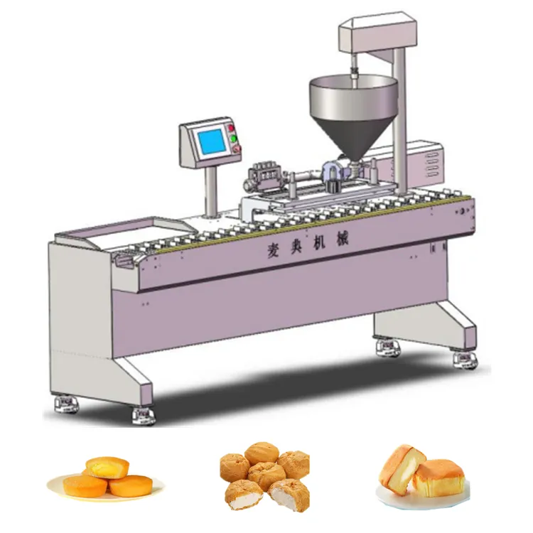 Pişirme makineleri ekmek reçel dolum makinesi ponponları krem enjeksiyon makinesi için fırın satış