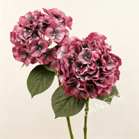 FANSTA Bunga Hydrangea Buatan Berkualitas Tinggi dengan Sentuhan Lateks Asli 65cm Bunga Buatan Berwarna untuk Dekorasi Pernikahan, Rumah, Hotel