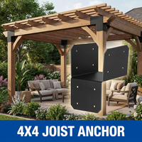 Conector de Acero Galvanizado para Postes de Pérgola Exterior, Soporte para Techo de Madera de 4x4
