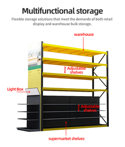 Estante de Exhibición Metálico de Doble Cara, Resistente y de Alta Calidad, para Comercios Minoristas - Etagere De Gondole para Supermercados - Product Image 2