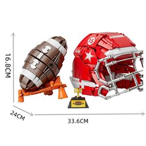 Casque de football américain et de rugby neuf d'usine OEM, série créative, blocs de construction, assemblage DIY, cadeau, jouet modèle pour enfants - Product Image 3