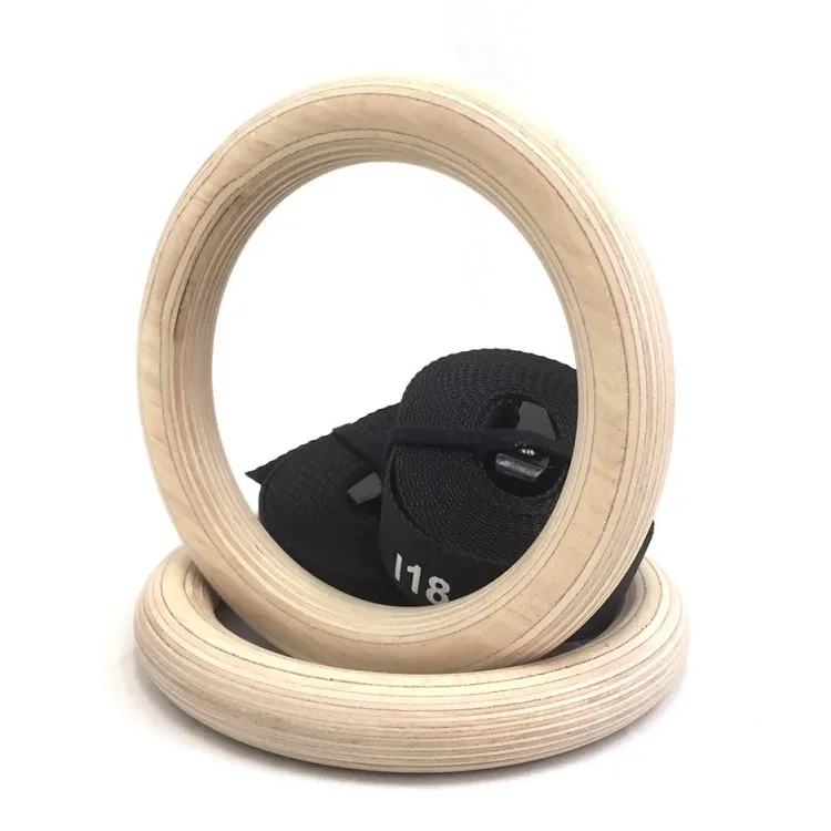 Высококачественные кольца для тренажерного зала нейлоновый ремень крест фитнес деревянные тренировочные гимнастические кольца