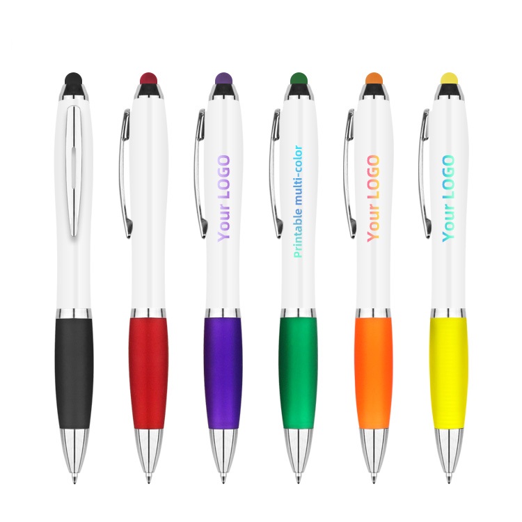 Factory Delivery Promotional Custom 2 in 1 Multi Function Plastic Ballpoint Pen Touch Screen