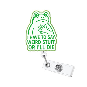 Acrylic fun glitter buckle with rotating alligator clip, retractable badge clip, <b>ID</b> card <b>holder</b>, labelable and drop shipping - Product Image 5