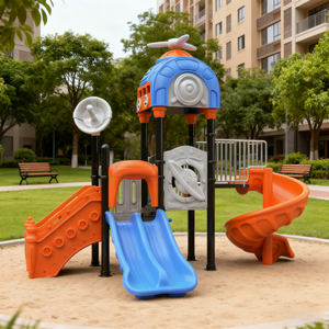 <span class=keywords><strong>Parc</strong></span> d'aventure pour enfants avec plusieurs toboggans, équipement de terrain de jeu extérieur pour la maison, le jardin et la maternelle - Product Image 3