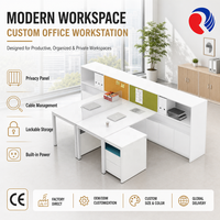 Paravent de bureau modulaire avec système de cloisons connectables pour grands espaces ouverts et aménagement de postes de travail extensibles