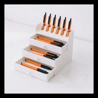 Usine personnalisée peut contenir 18 stylos acrylique clair stylo support noir Double rangée acrylique stylo présentoir