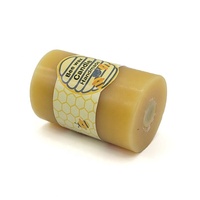 Bougie cylindrique en cire d'abeille faite à la main, parfum miel naturel, décoration de table pour la maison, utilisation en église, étiquette personnalisée