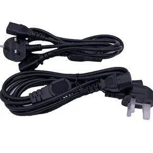 1.8m schwarz BS 1363 10A UK Plug verlängerungskabel power splitter H05VV-F 3G 1.5 mm2