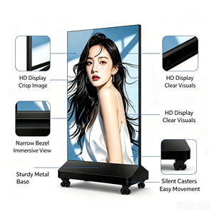 Pantalla LED de 80 Pulgadas con Soporte de Piso, Gabinete de Aluminio, Cartel Digital para Interiores P1.86, Sistema Android con Ruedas - Product Image 2