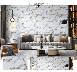 Autocollant mural en PET 30*60cm, imperméable, auto-adhésif, panneau mural en marbre, revêtement mural décoratif - Product Image 3