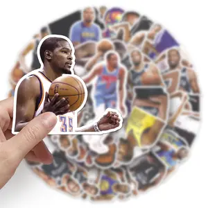 Custom basketball star stickers for kids label printed on round vinyl paper school poster stickers