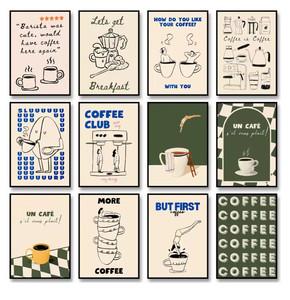 Galleria della cucina alla moda stampa arte da parete decorazione per la casa regalo amante del caffè Poster caffè tela pittura - Product Image 1