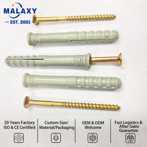 Cheville d'expansion en plastique Malaxy, cheville à bascule en nylon avec vis pour installation dans la maçonnerie, le brique et le béton - Product Image 3