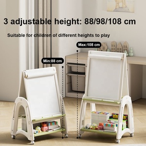 <span class=keywords><strong>Pizarra</strong></span> de Dibujo Infantil de Doble Cara con Altura Ajustable, Magnética y Borrable, con Taburete - Product Image 3