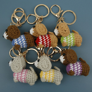 Sevimli El Yapımı Amigurumi İplik 3D Tığ İşi Dachshund Anahtarlık Oyuncak Örme Mini Evcil Hayvan Köpek Yavrusu Bebek Lüks Çanta Süsü Kolye Ucu - Product Image 2