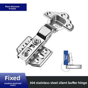 Bisagra Desmontable de Acero Inoxidable 304 para Puerta de Armario de Oficina/Hogar, Amortiguador en Forma de Ciruela, Diseño Engrosado, Cierre Suave - Product Image 5
