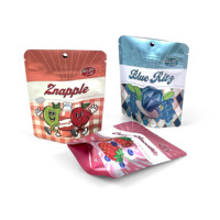 Bolsa holográfica a prueba de olores de 3,5g impresa personalizada Irregular único especial troquelado gomitas resellables comestibles para mascarillas