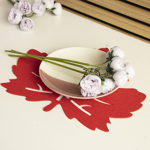 Manteles individuales de fieltro de alta calidad para mesa de comedor, alfombrillas en forma de hoja, fibra de poliéster resistente al calor para el hogar, cocina, fiesta de Navidad - Product Image 5