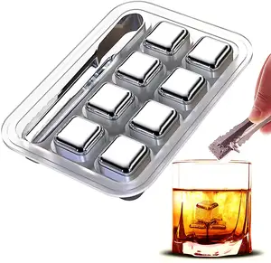 Factory Price Wholesale Customized Stainless Steel Whiskey Chilling Stones Reusable Ice Cubes for wine