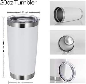 Gobelet isotherme en acier inoxydable 20 oz avec logo gravé sur mesure |   Tasse à café isotherme pour voyage en plein air avec double paroi sous vide pour cadeau et promotion - Product Image 5