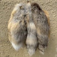 Porte-clés en fourrure de renard croisé naturel/renard doré, magnifique accessoire, longueur 40 cm, porte-clés de voiture pour femmes