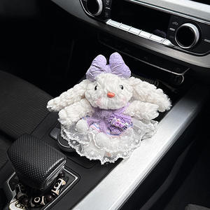 Mainan hewan lembut lembut rumbai telinga boneka kelinci mewah kartun boneka telinga panjang gantungan kunci tas liontin - Product Image 3