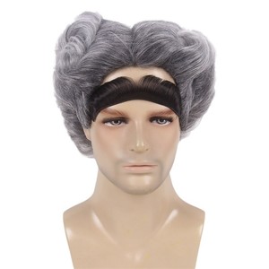<span class=keywords><strong>Perruque</strong></span> courte bouclée <span class=keywords><strong>grise</strong></span> et ensemble de sourcils pour <span class=keywords><strong>Halloween</strong></span> et Noël, nouvelle collection transfrontalière - Product Image 5