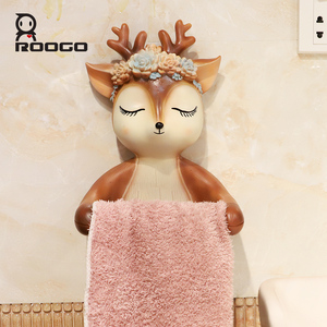 Roogo-portarrollos de <span class=keywords><strong>papel</strong></span> higiénico portátil de plástico suave, portarrollos de PVC para decoración del hogar, ciervo encantador - Product Image 4