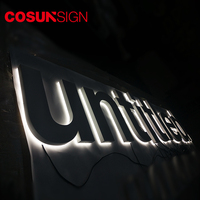 Nouvelle arrivée! Lettres murales personnalisées à led rétroéclairés en acrylique, pour faire des signes, lumière 3d, nom d'hôtel, finition de cuisson