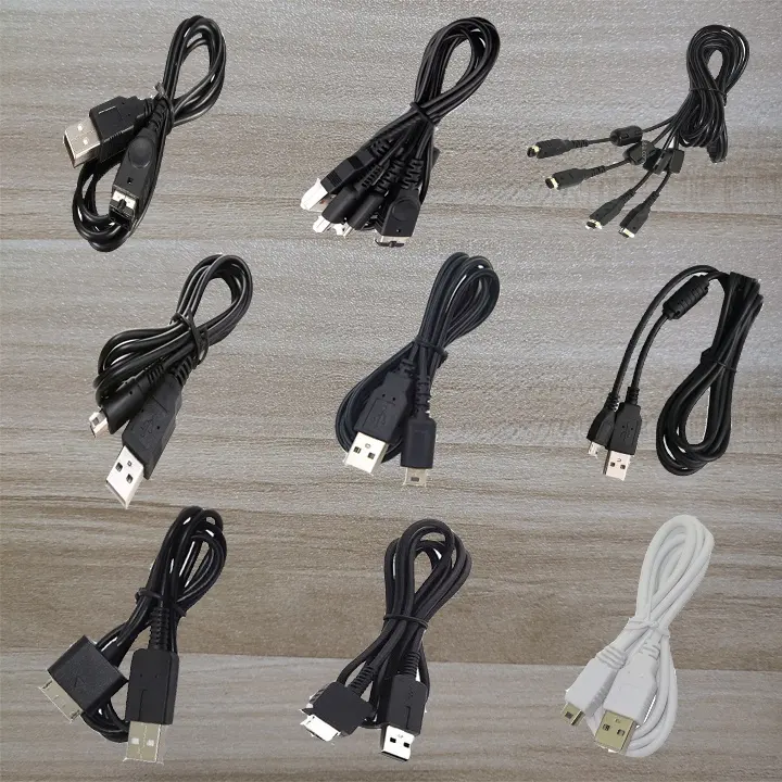 Câble de chargement de données USB pour Nintendo DSI/DSL/GBA/GBC/GBA SP 1.2M câbles de chargement rapide pour câbles de jeux PS5/PSP/WII U