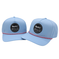 Gorra de Béisbol Impermeable de PVC con Logotipo de 5 Paneles, Gorra de Béisbol Personalizada con Corte Láser Perforado, Gorra Deportiva de Poliéster para Golf