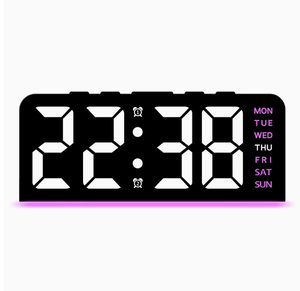Wholesale LED <b>Digital</b> Alarm <b>Clock</b> With Snooze Function Date Display Dual Alarms Night Light Temperature Time for Bedroom Desk - Product Image 2