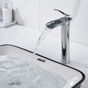 Grifo mezclador moderno para baño, mesa de maquillaje, cromado, de un solo orificio, caliente, frío, latón, alto, lavabo, grifo de lavabo, grifo de baño - Product Image 4