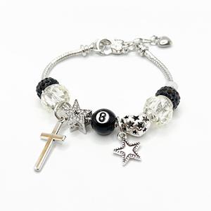 Pulsera DIY de Cuentas de Vidrio con Ojo de la Suerte y Estrella, Hilo de Dijes de Diamantes de Imitación, Joyería Personalizada de Moda para Mujer - Product Image 2