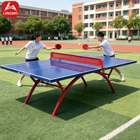 Table de tennis de table extérieure robuste et étanche LW6001 avec plateau SMC résistant à la corrosion pour les jeux de plein air