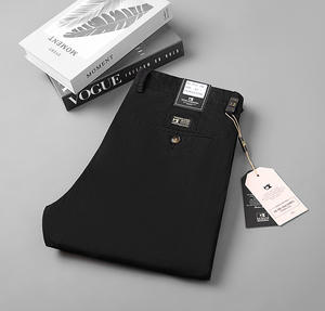 Pantalon d'Été <span class=keywords><strong>Homme</strong></span> Taille Moyenne Style <span class=keywords><strong>Costume</strong></span> Chino Pantalon Mince de Travail Bureau Cérémonie Habillé Affaires Social Extensible - Product Image 4